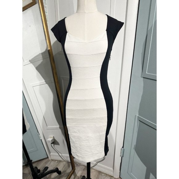 Express Dresses & Skirts - Express Sleeveless Black Colorblock Body Contour Sheath Mini Dress Size 0